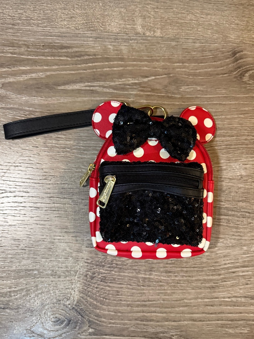 Disney Loungefly Minnie Mouse Sequin and Polka Dot Wristlet